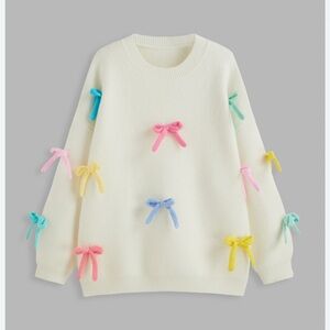 Cider Multicolor Bow Accent Sweater